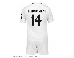 Real Madrid Aurelien Tchouameni #14 Kotipaita Lapsille 2024-25 Lyhythihainen (+ shortsit)